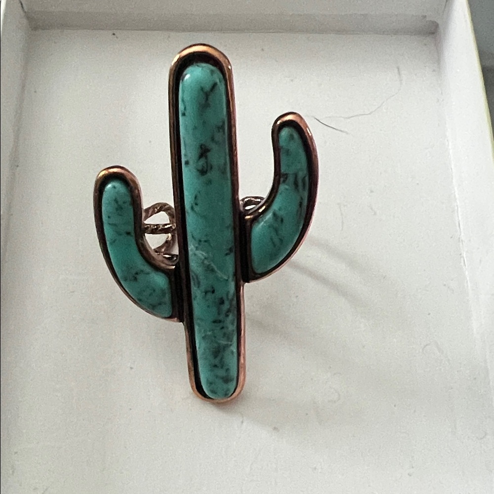 Turquoise Cactus adjustable ring
